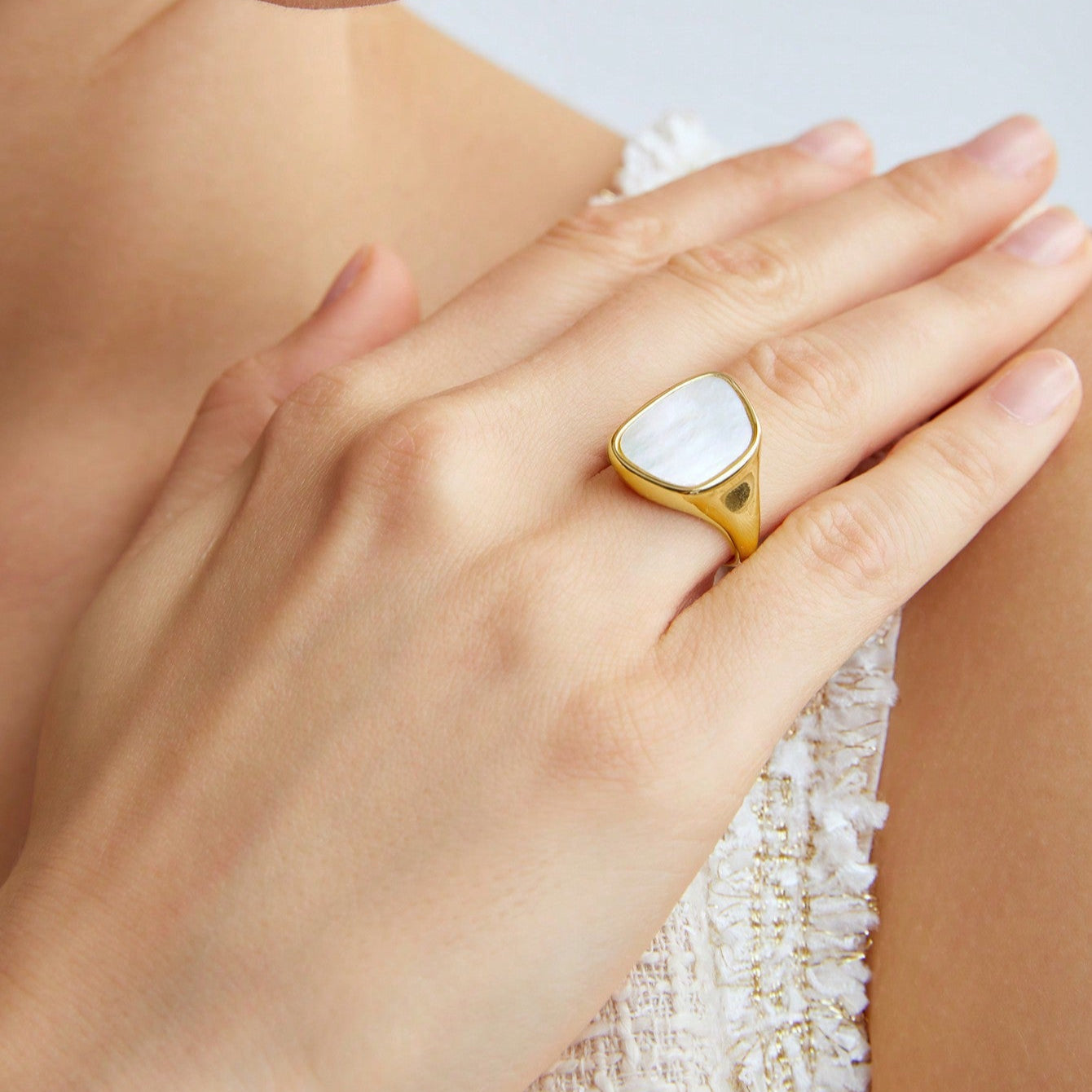 Adeline Mother of Pearl Ring
