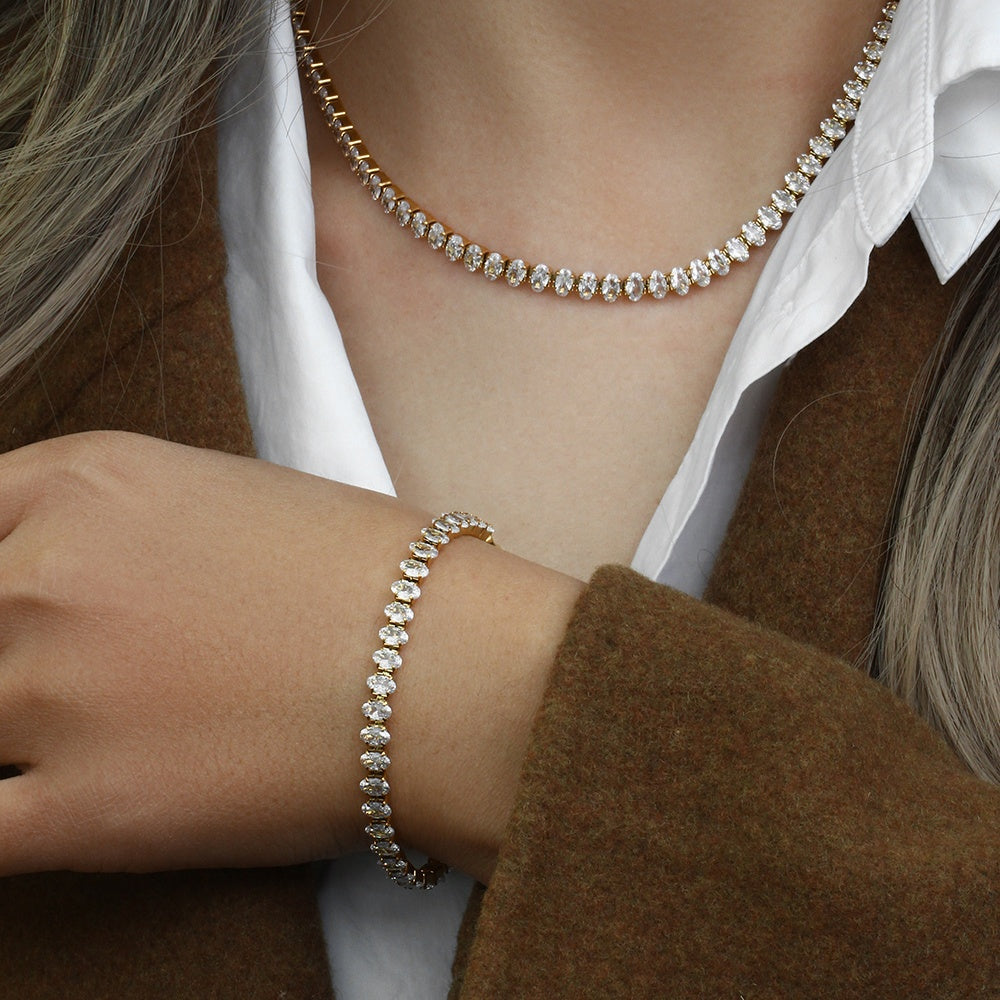 Astrid Tennis Necklace (Oval 4mm)