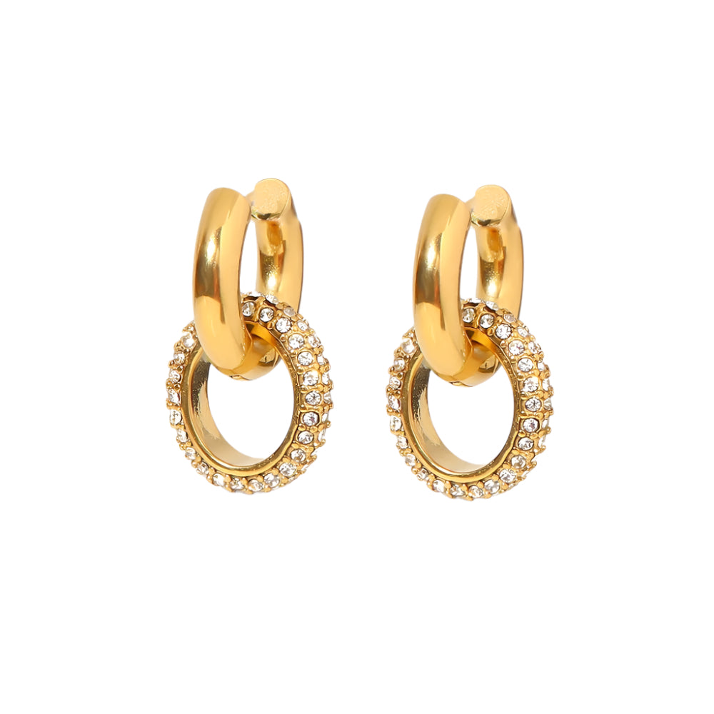 Clara Crystal Double Hoop Earrings
