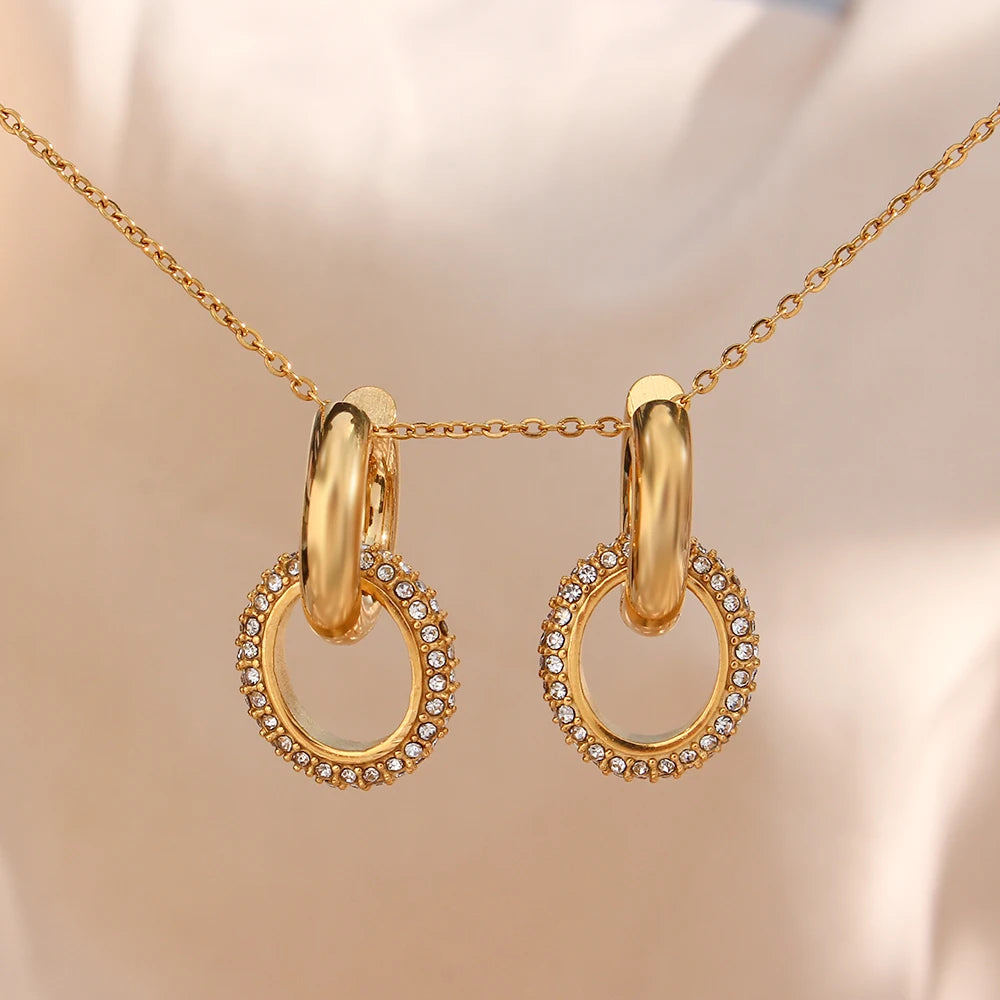 Clara Crystal Double Hoop Earrings