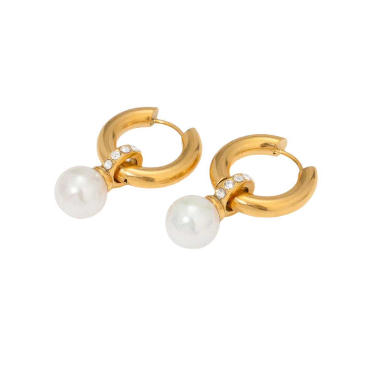 Lucia Pearl Hoop Earrings