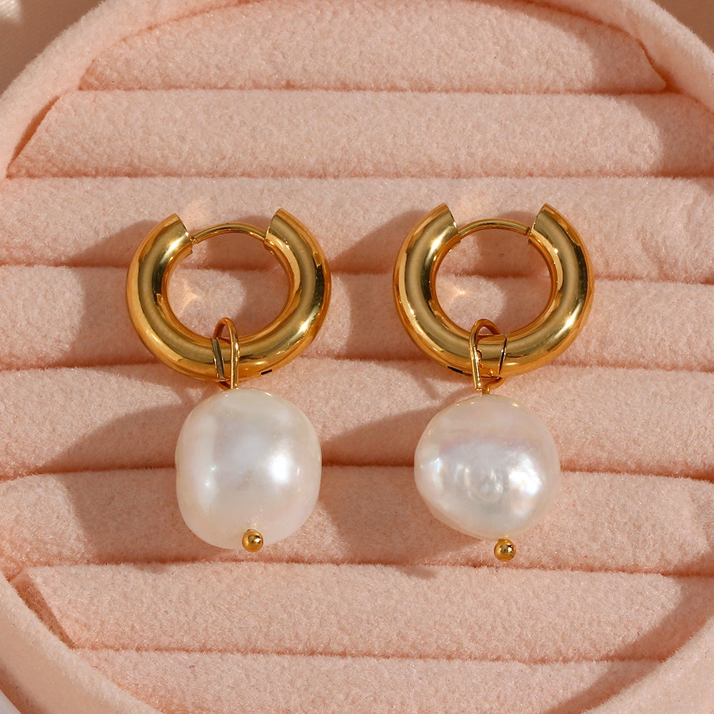 Diana Baroque Pearl Hoops